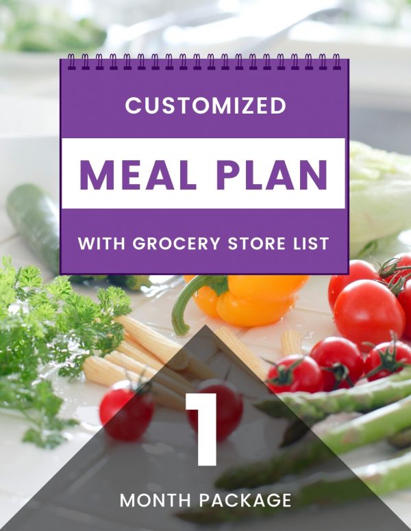 Customized Meal Plan with Grocery Store List (Monthly)